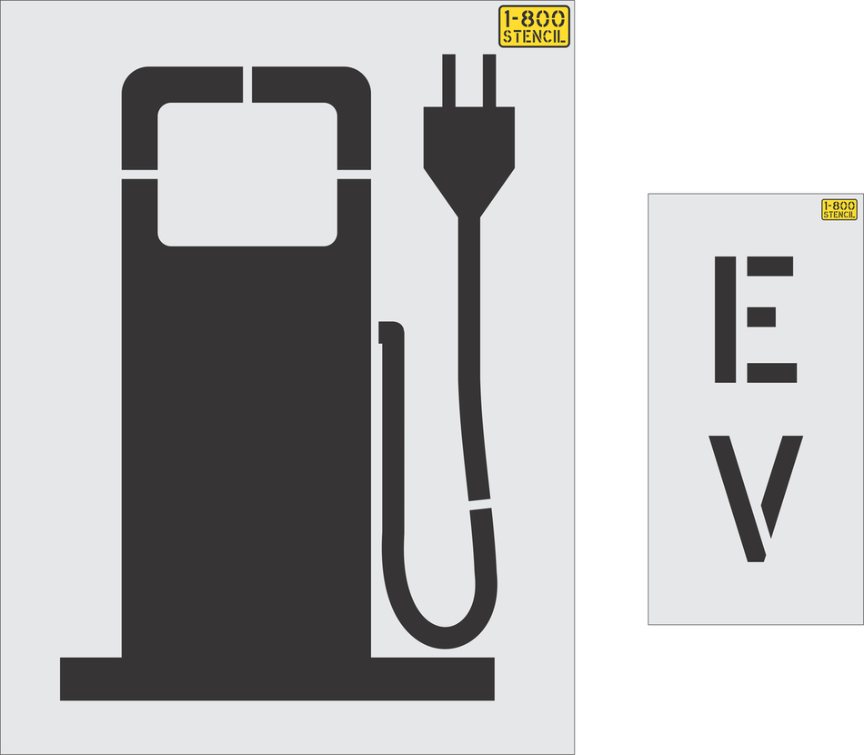 36" Electric Vehicle logo - gas pump style Stencil