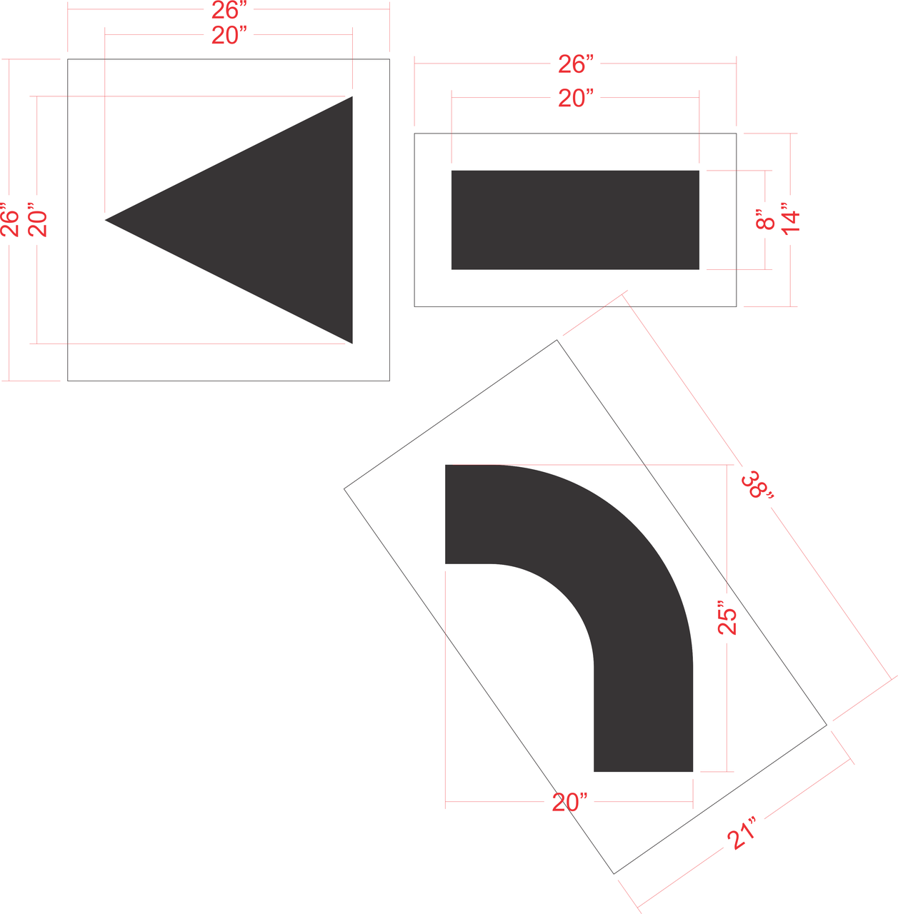 42" ARROW COMBO KIT Stencil