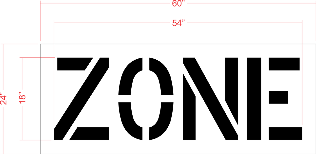 18" ZONE Stencil