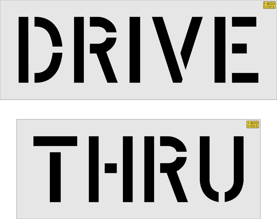 12" DRIVE THRU Stencil - {2pc}