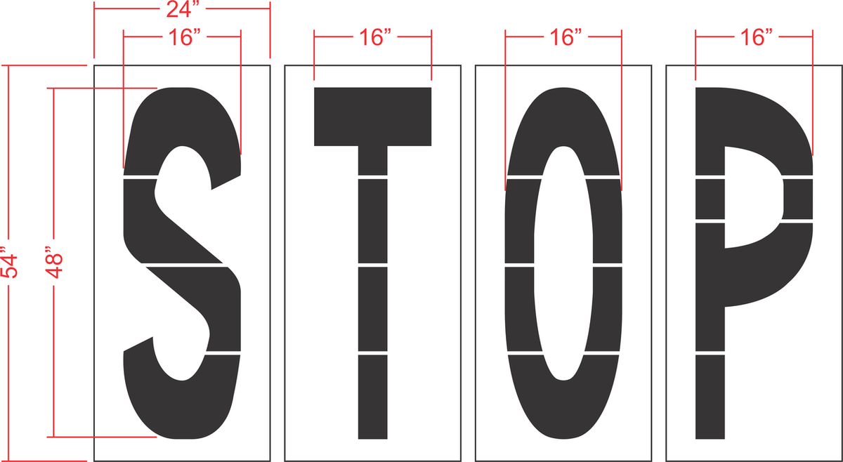 48" STOP Stencil