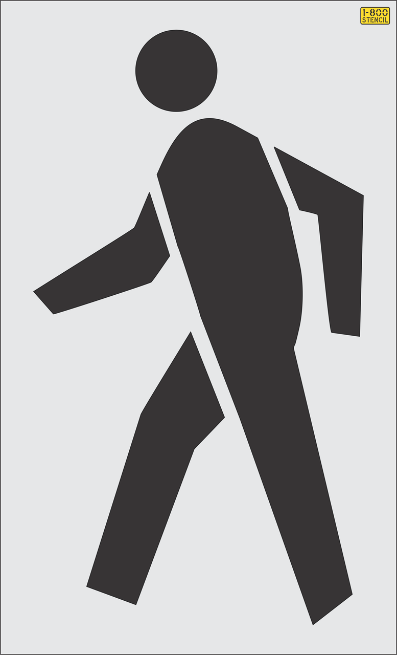 60" Pedestrian Logo Stencil