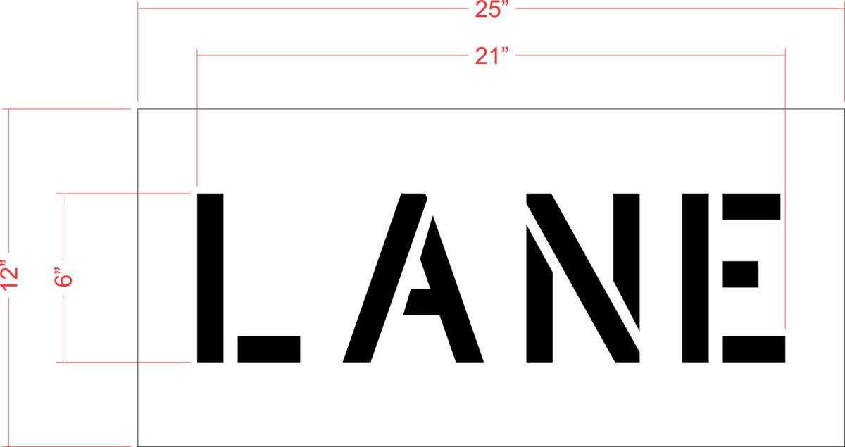 6" LANE Stencil