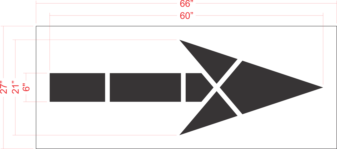 60" FHWA / DOT Bike Lane Arrow Stencil