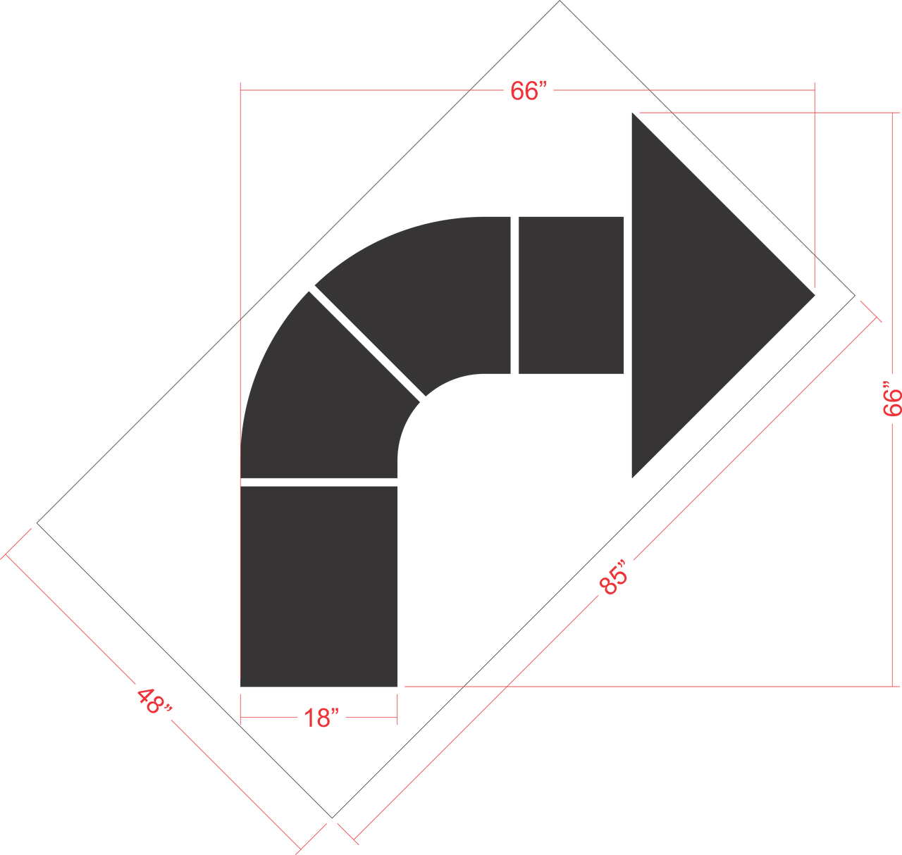 66" Walgreens Turn Arrow Stencil