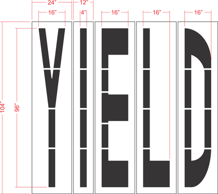 96" YIELD Stencil