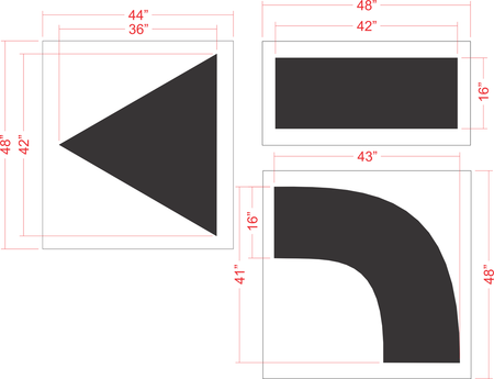 84" ARROW COMBO KIT Stencil