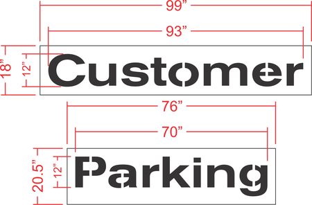 Nissan 12" CUSTOMER PARKING Stencil