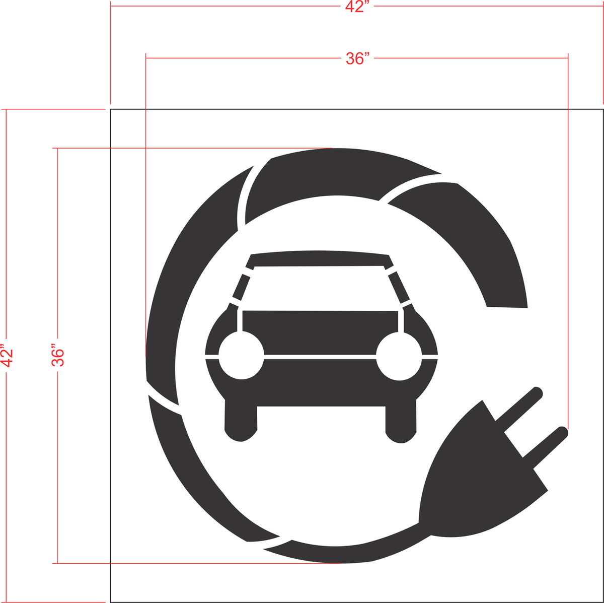 36" Electric Car Stencil