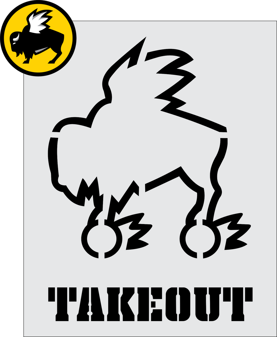 Buffalo Wild Wings TakeOut stencil