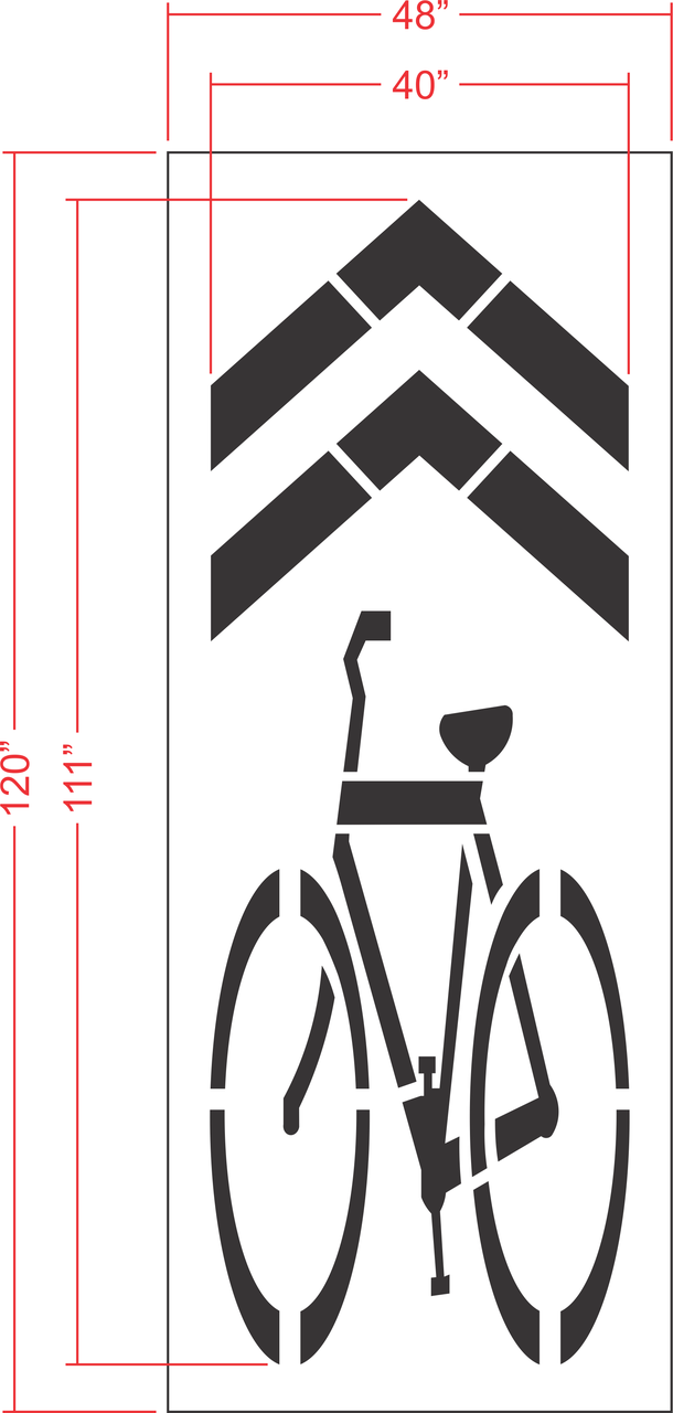 111" Sharrow (Legacy) SHARED BIKE LANE Stencil