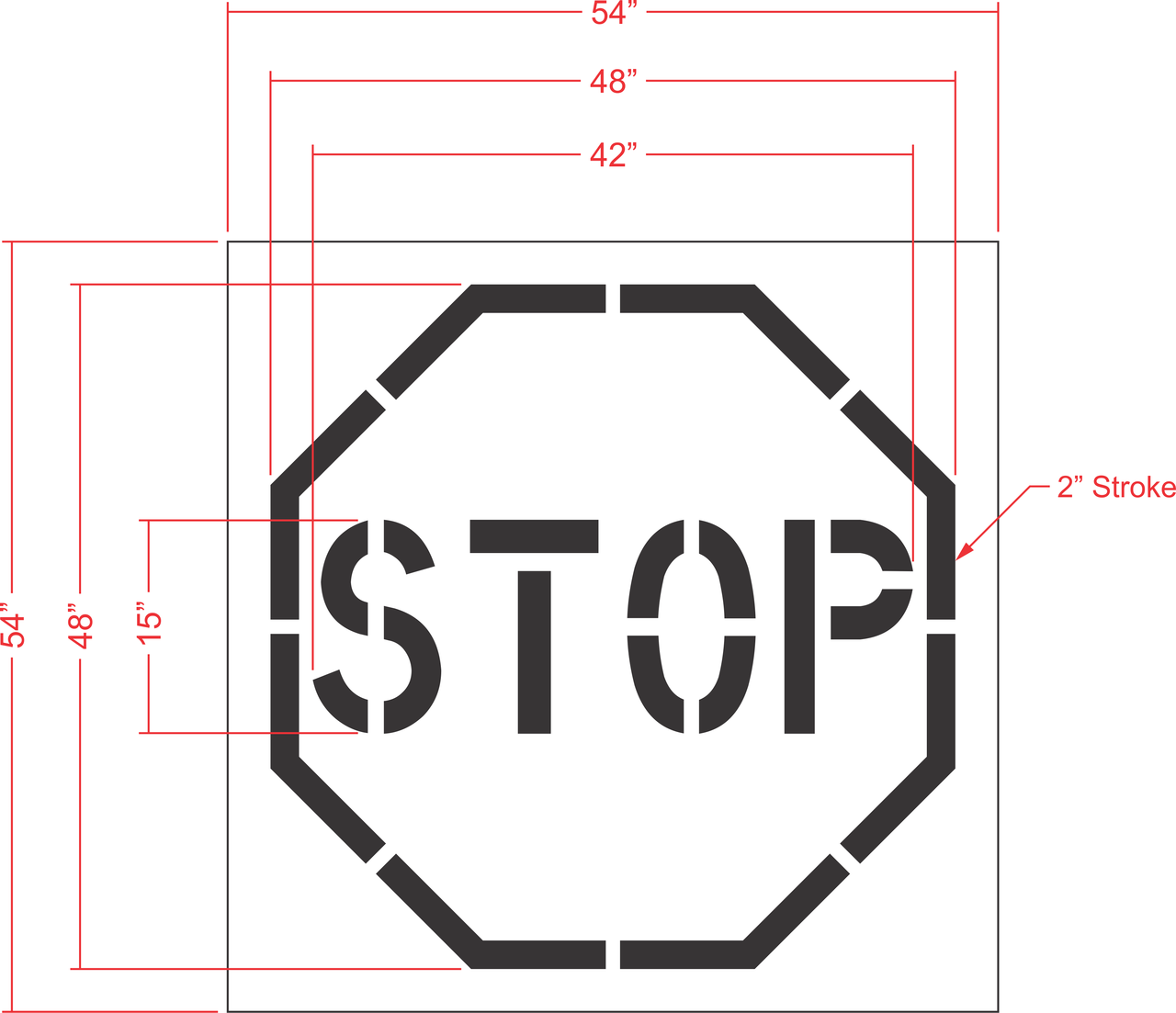 48" Stop Sign Stencil (one piece)