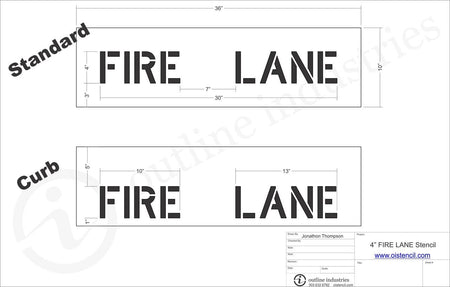 4" FIRE LANE Stencil