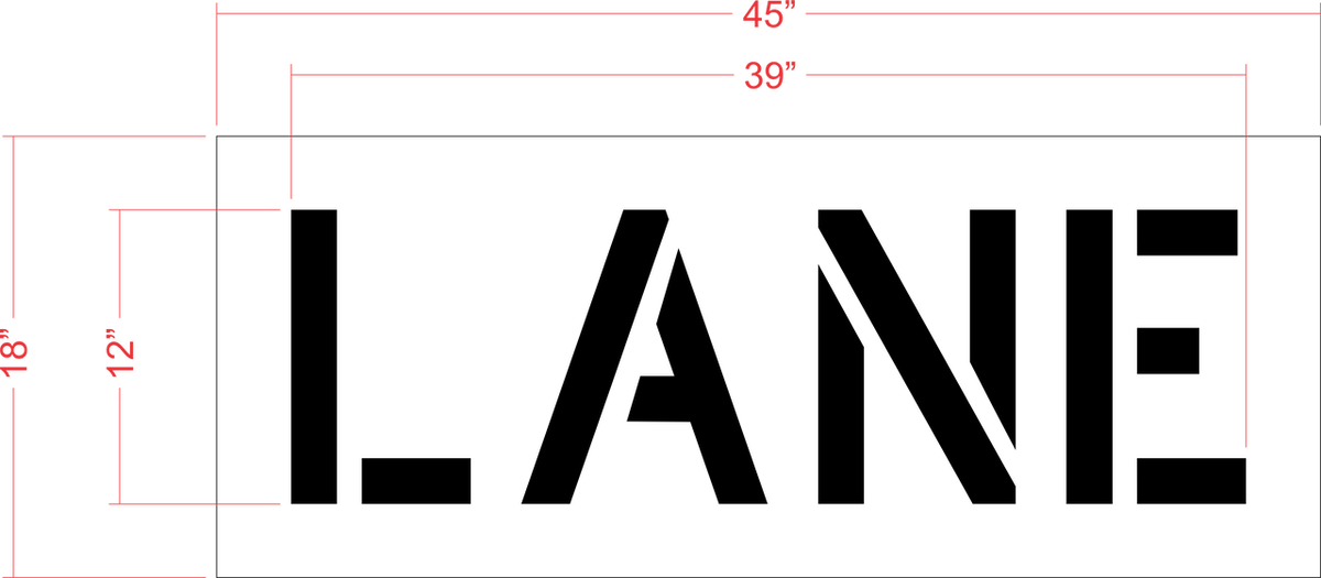 12" LANE Stencil