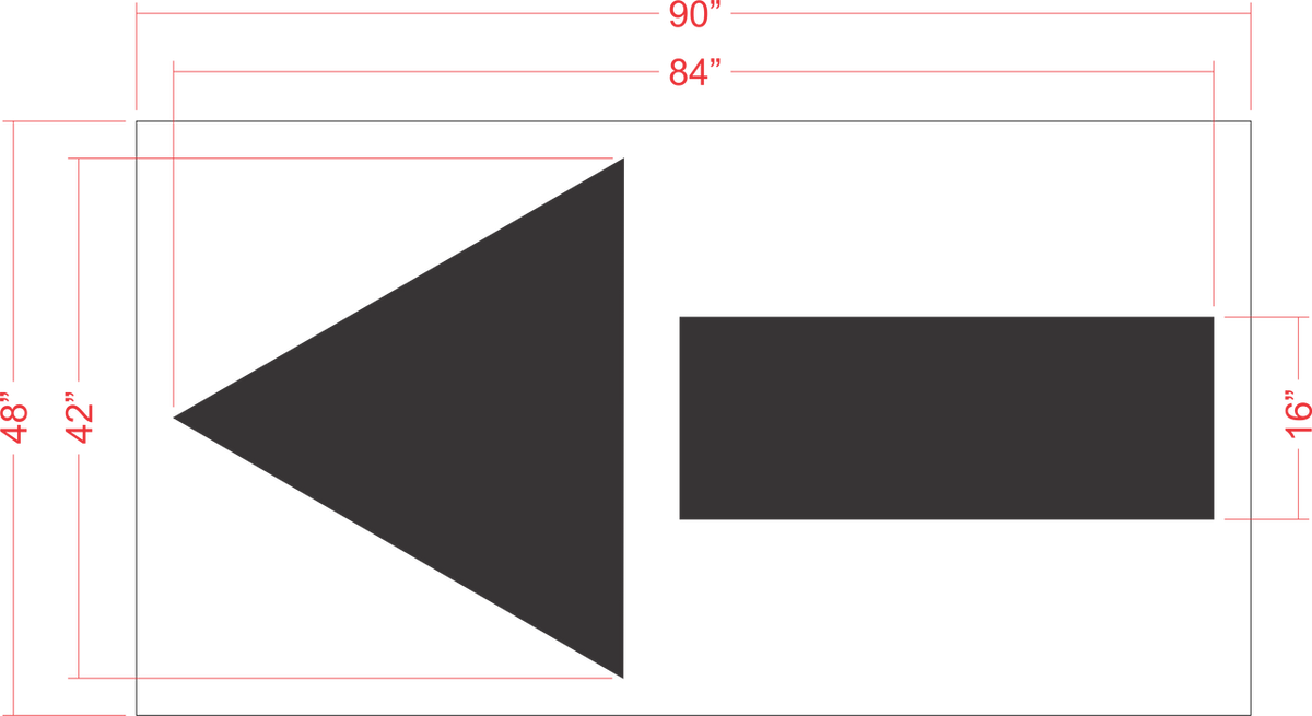 84" STRAIGHT ARROW Stencil