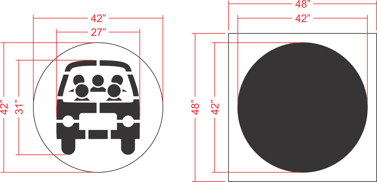 42" Carpool Logo Stencil