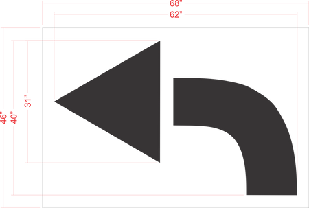 62" TURN ARROW Stencil