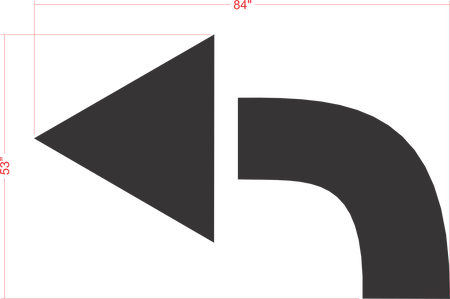 84" TURN ARROW Stencil