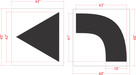 84" TURN ARROW Stencil