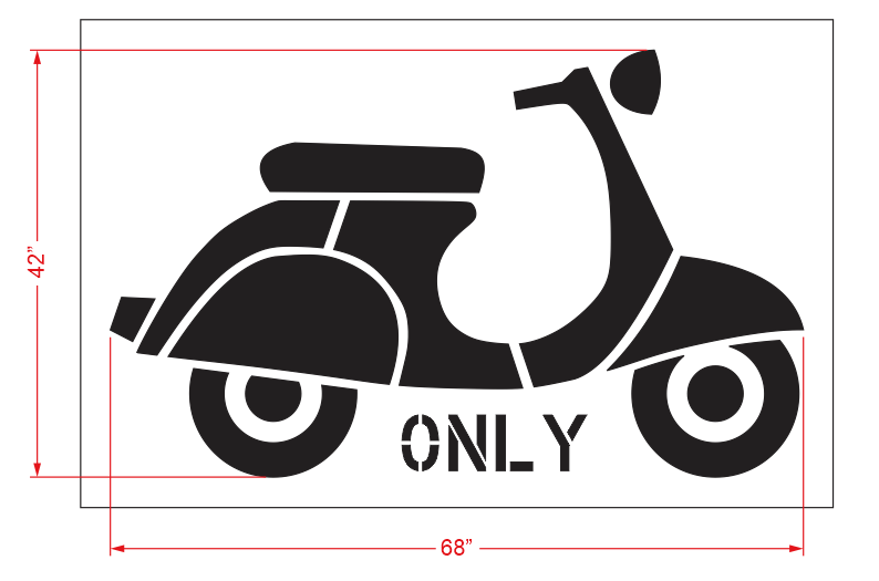 42" Tall Scooter Stencil